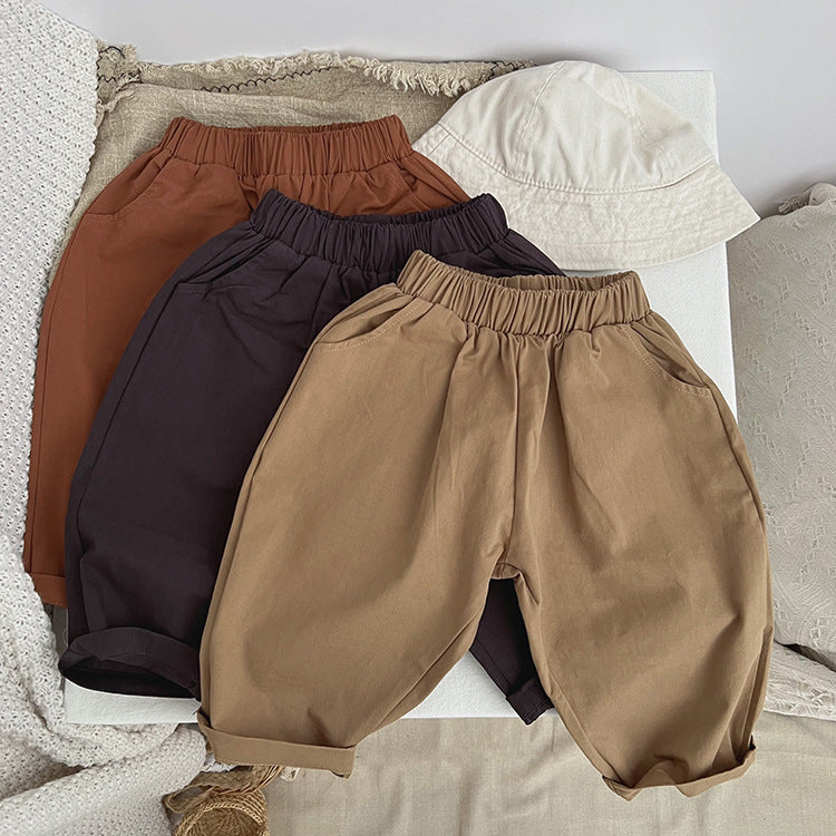 Baby Simply Style Solid Color Loose Spring Pants