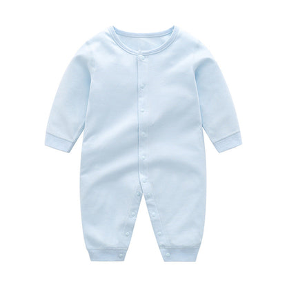 Baby Solid Color Full Button Front Design Organic Cotton Jumpsuit