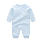 Baby Solid Color Full Button Front Design Organic Cotton Jumpsuit
