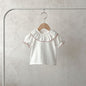 Baby Girl White Blouses With Denim Shorts Sets