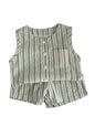 Summer Baby Kids Boys Striped Pattern Sleeveless Vest And Shorts