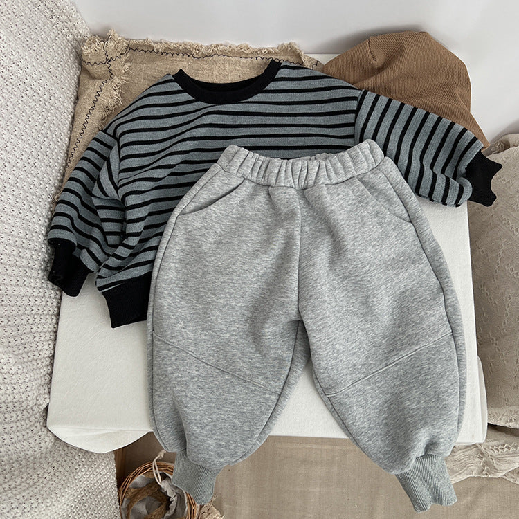 Baby Solid Color New Winter Kindergarden Thickened Pants