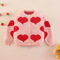 Baby Girl Heart Embroidered Pattern Long Sleeve Knitted Sweet Knitwear