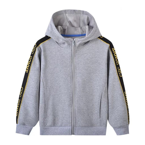 Baby Boy Slogan Printed Tape Patched Pattern Solor Color Casual Coat