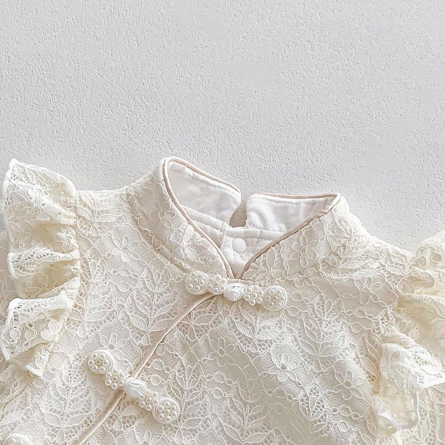 Solid Color Chinese Style Princess Newborn Romper
