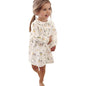 Baby Girl Ditsy Flower Print Pattern Long Sleeve Doll Neck Cute Dress