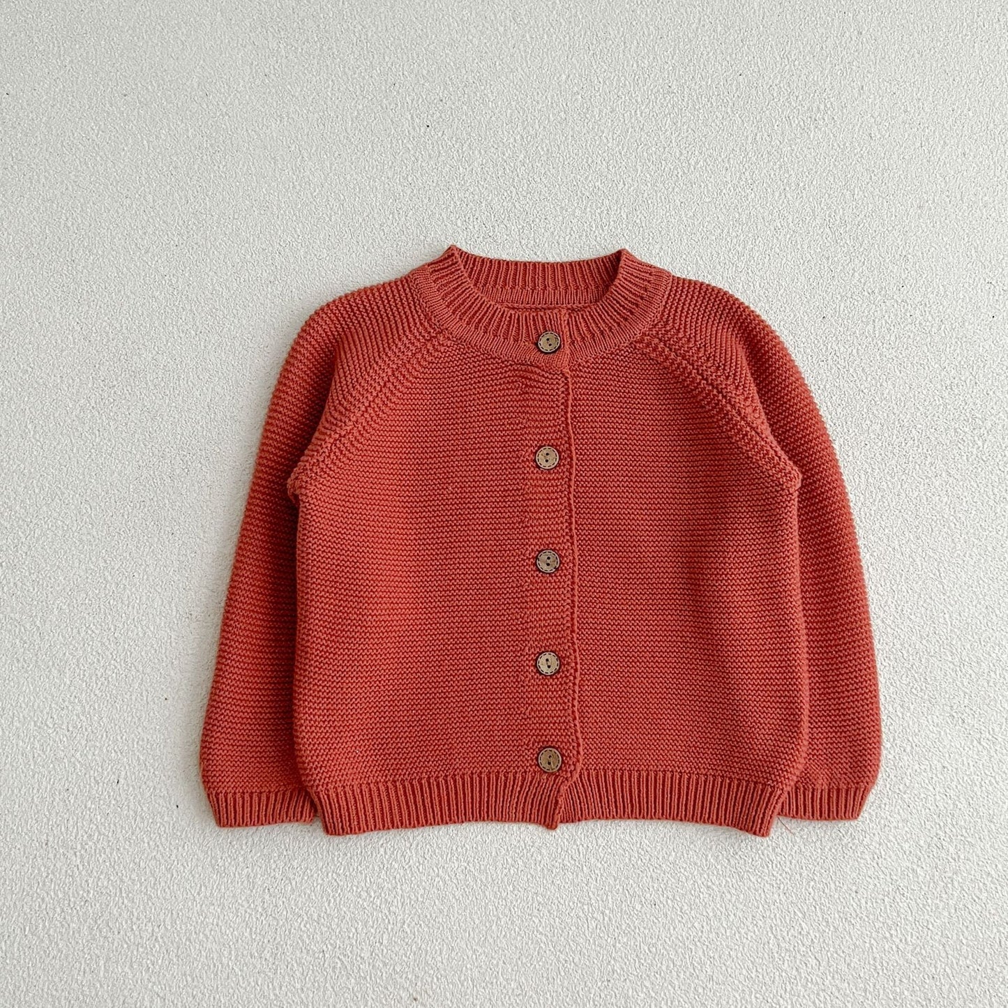 Autumn Round Neck Single Breasted Knitted Cardigan