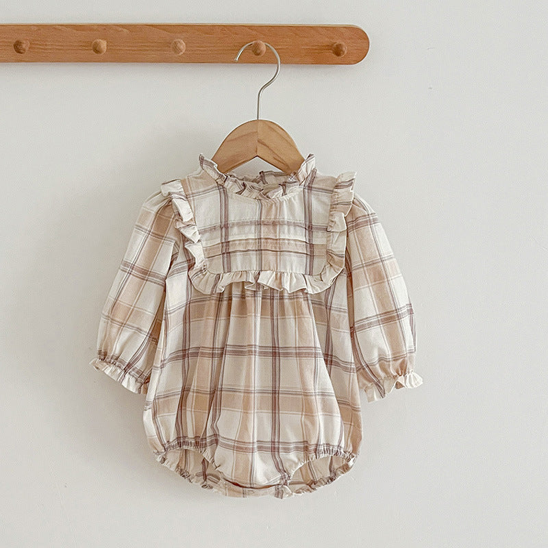 Western Style Plaid Pattern Sisterly Onesie & Dress