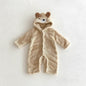 Infant Baby Little Bear Thicken Long Sleeve Jumpsuit In Winter