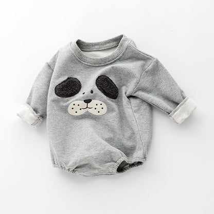Baby Cartoon Pattern Long Sleeved Onesies Combo Striped Pantihose Sets