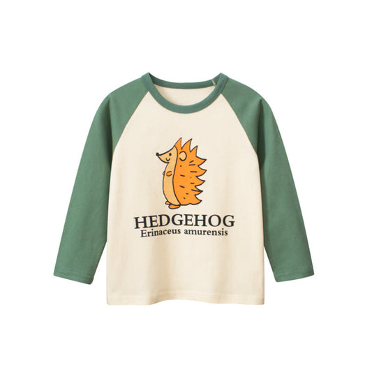 Baby Boy Cartoon Animal & Slogan Print Pattern Cute Shirt