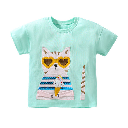Girls’ Clothing Summer Collection – Fashionable Lady Cat Pattern