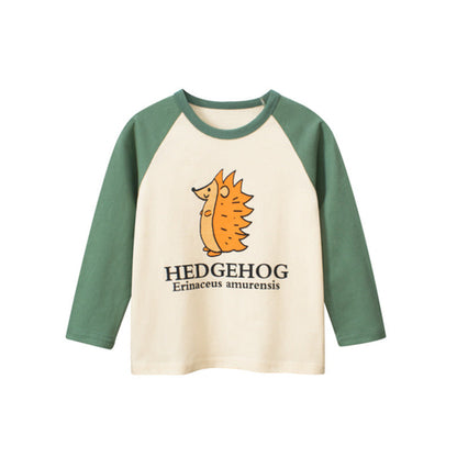 Baby Boy Cartoon Animal & Slogan Print Pattern Cute Shirt