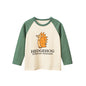 Baby Boy Cartoon Animal & Slogan Print Pattern Cute Shirt