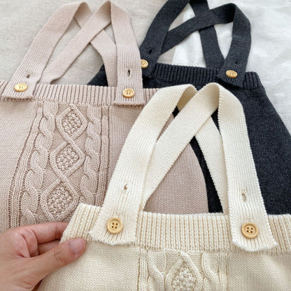 Autumn Solid Color Knitted Overalls Quality