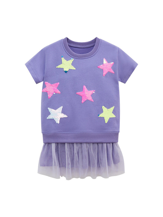 Girls’ Clothing Summer Collection – Sequin Star Children’s T-Shirt
