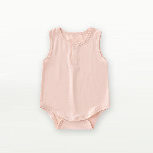 Baby Unisex Solid Color Sleeveless Summer Onesies