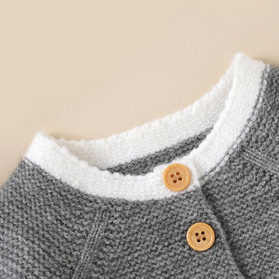 Baby 1pcs Solid Color Lace Design Knitted Cardigan