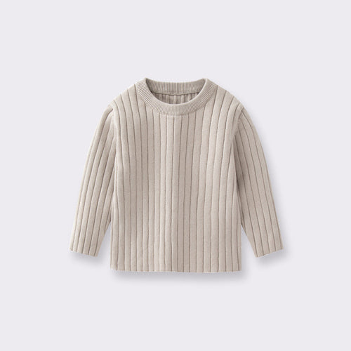Baby Solid Color Long Sleeve O-Neck Pullover Sweater