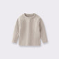 Baby Solid Color Long Sleeve O-Neck Pullover Sweater