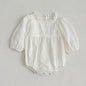 Solid White Simple Style Long Sleeve Onesies
