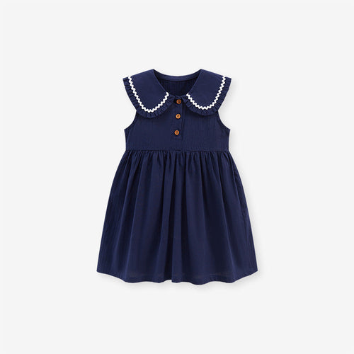 Summer Girls Sleeveless Peter Pan Collar Dress