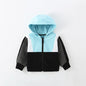 Baby Boy Color Matching Pattern Zipper Cotton Coat In Autumn