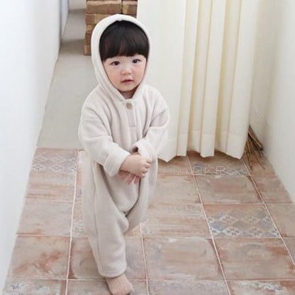 Cute Fashion Fleece Solid Color Warm Rompers