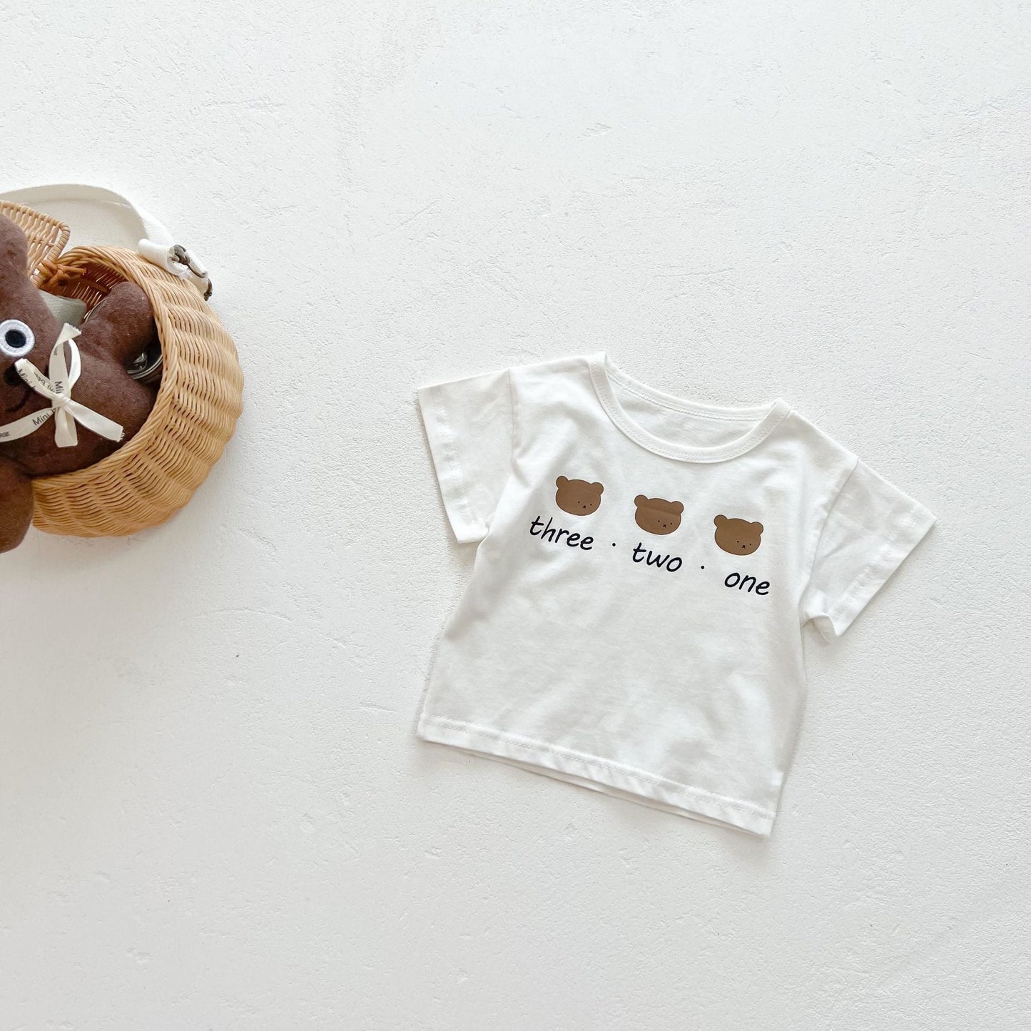 Baby Girls Bear Print Top Combo Overalls In Sets