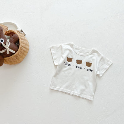 Baby Girls Bear Print Top Combo Overalls In Sets