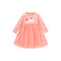 Solid Color Embroidered Design Long Sleeve Dress