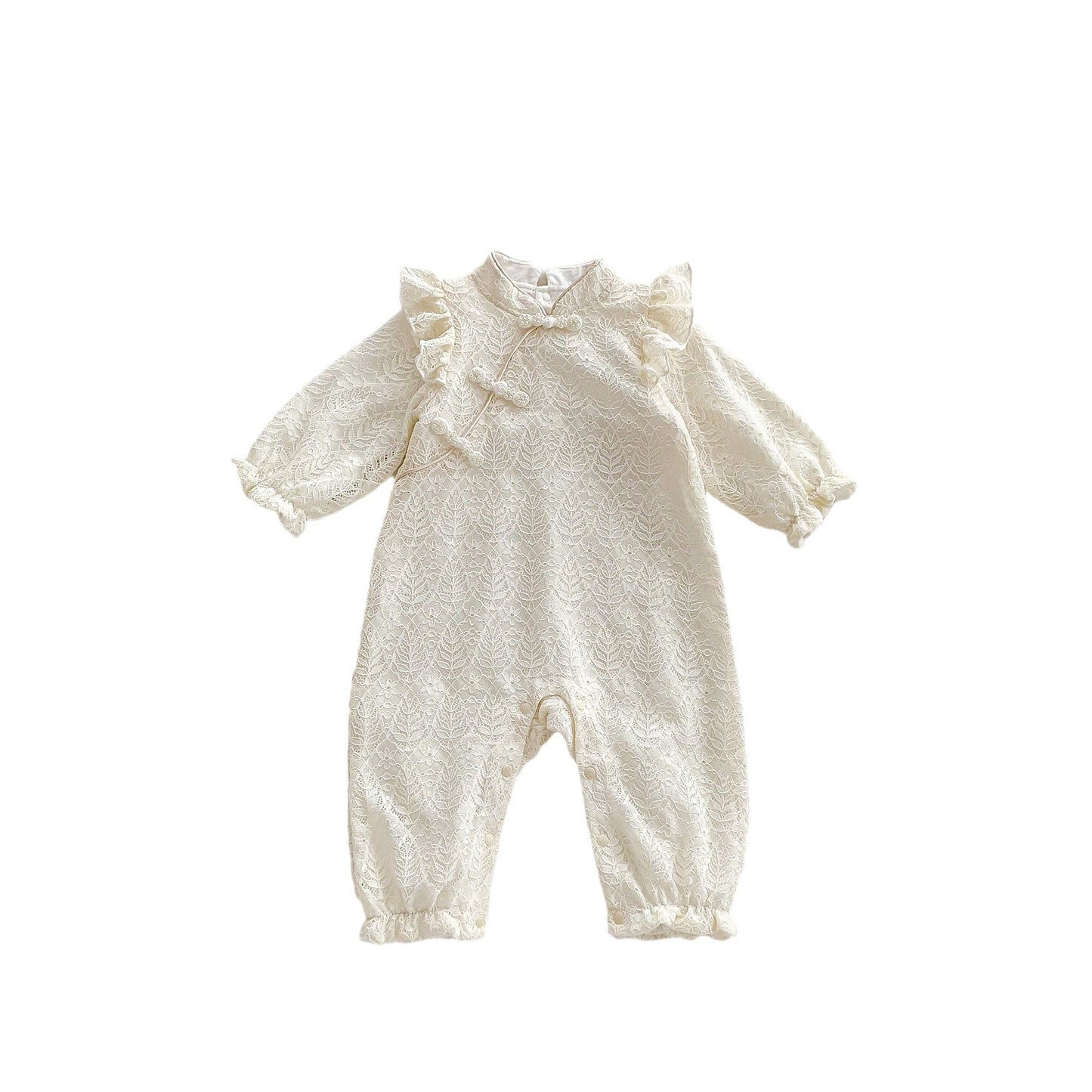 Solid Color Chinese Style Princess Newborn Romper