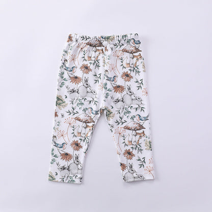 Print Pattern Hoodie & Pants Sets Outfits