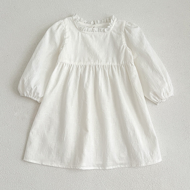 Solid White Simple Style Long Sleeve Onesies