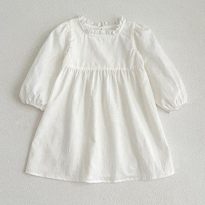 Solid White Simple Style Long Sleeve Onesies