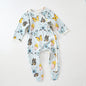 Baby Fruit Graphic Side Full Button Design Long Sleeves Covered Romper