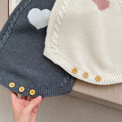 Baby Girl New Autumn Heart Front Design Camisole Knitted Vest One