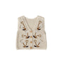 Floral Graphic V-Collar Sleeveless Knit Cardigan