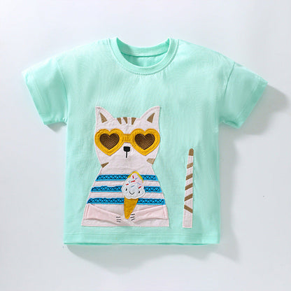 Girls’ Clothing Summer Collection – Fashionable Lady Cat Pattern