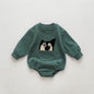 Baby Solid Color Cartoon Embroidered Design Long Sleeve Triangle