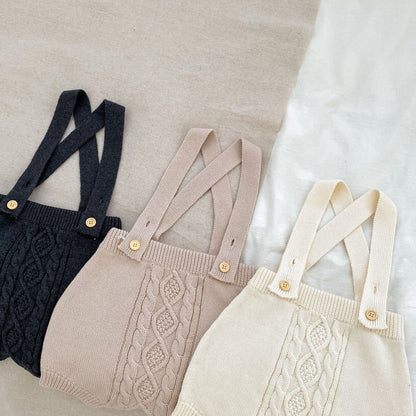 Autumn Solid Color Knitted Overalls Quality