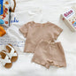 Baby Solid Color Soft Cotton Home Clothes Sets