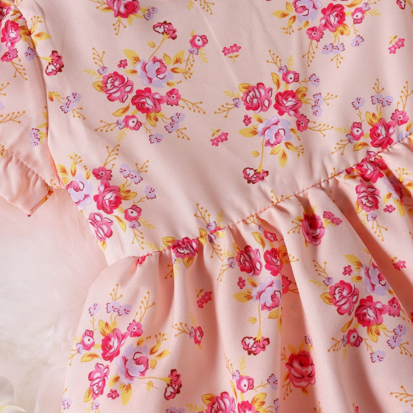 Baby Girl Flower Graphic A-Line Onesies Dress & Headband