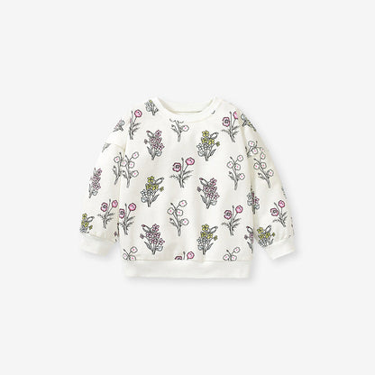 Floral Pattern Hoodie & Strap Dress Fashion Sets