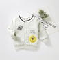 Baby Cartoon Bear Pattern Lapel Design Quilted Warm Coat