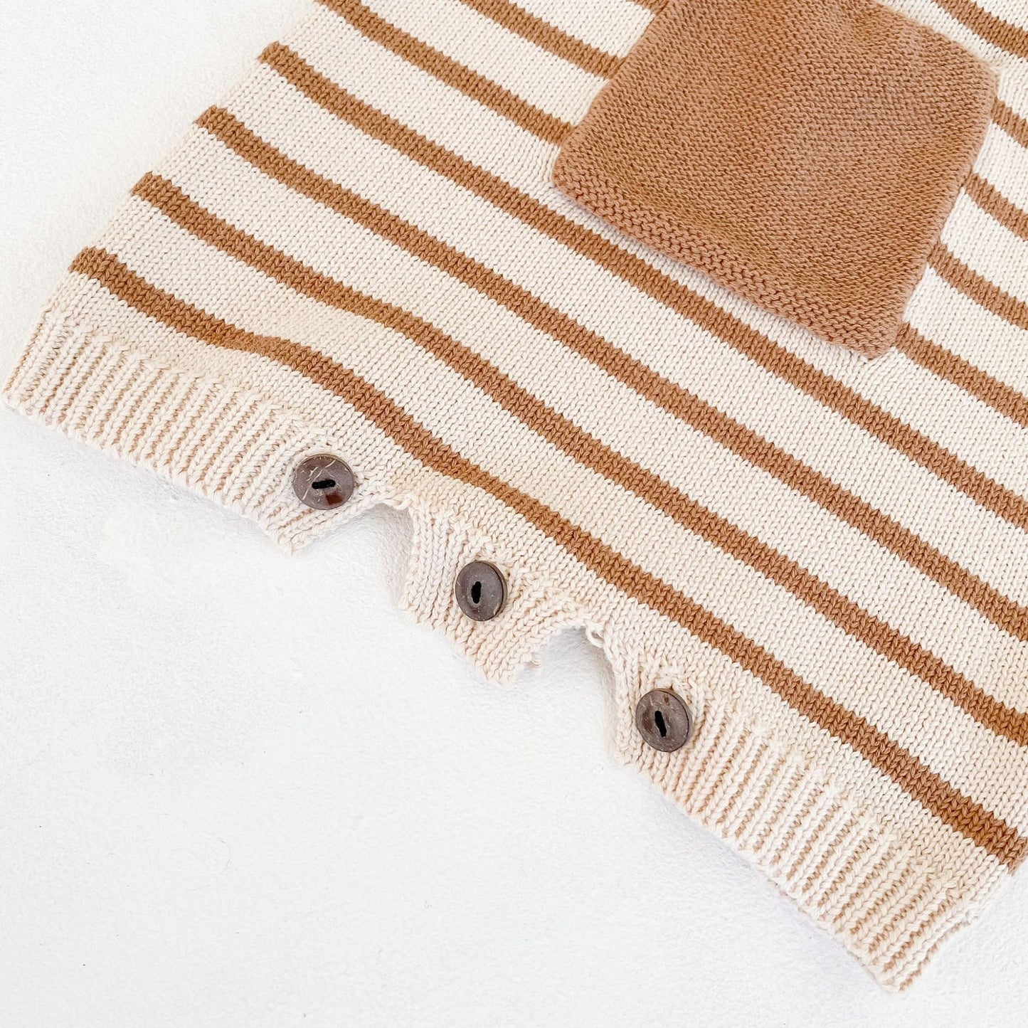 Baby Girl Striped Graphic Knitted Strap Sleeveless Jumpsuit With
