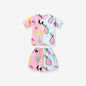 Baby Girl Fruit Pattern Colorblock Design Summer Clothing Sets