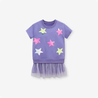 Girls’ Clothing Summer Collection – Sequin Star Children’s T-Shirt