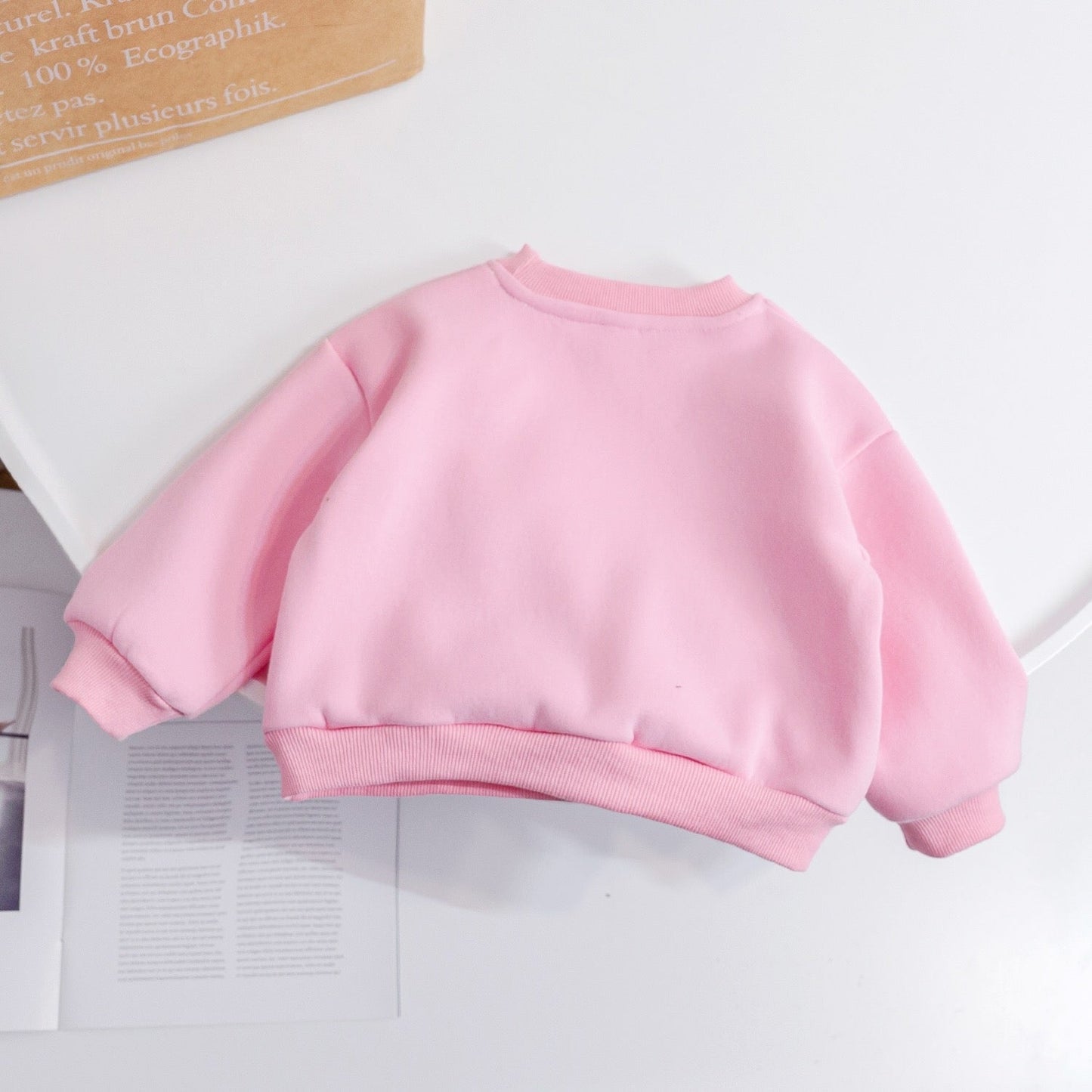 Baby Girl Flower Patched Pattern Thickened Autumn Hoodies