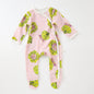 Baby Fruit Graphic Side Full Button Design Long Sleeves Covered Romper